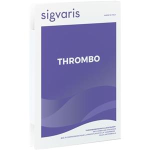 Sigvaris Thrombo Monocollant Lungo Punta Aperta Bianco M - Calze Terapeutiche Antitrombo 23-32 mmHg