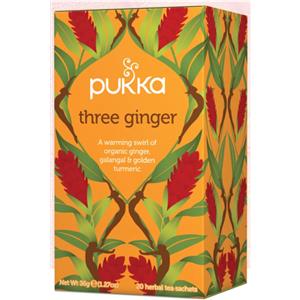 Pukka Herbs - Three Ginger - Tisana Biologica con Galanga, Zenzero, Liquirizia e Curcuma - 20 Filtri - 36g
