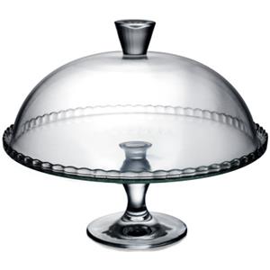 PASABAHCE Alzata Patisserie in vetro con cupola 32 cm - Elegante porta dessert per torte e dolci