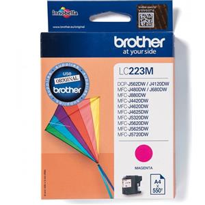 Brother LC-223M Cartuccia d'Inchiostro Originale Magenta - 5,9 ml, 550 Pagine, Inchiostro a Base di Pigmento