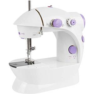 LANTUS macchina da cucire, portatile, elettrica regolabile, 2 velocità, infila, pedale e albero rimovibile, trasparente, ABS, 202 modelli