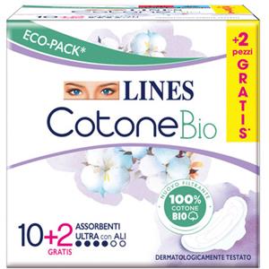 Lines - Cotone Bio Ultra Ali Confezione 12 Assorbenti