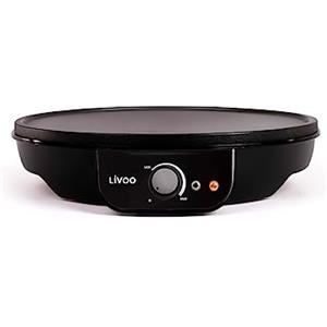 Livoo feel good moments LIVOO DOP196-Crepiera elettrica Ø 30 cm, 1000 W Crepiera, Rivestimento Antiaderente, Nero