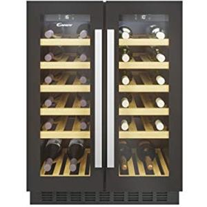 CANDY - CCVB 60D/1, Cantinetta vino integrabile, 38 bottiglie, anti-UV, compressore antivibrazioni, luce LED interna, 39 dBA, nero