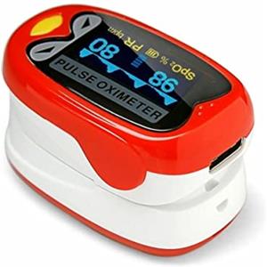 Mobiclinic ®, Saturimetro pediatrico, Py03, Pulsossimetro da dito per bambini, Affidabile e accurato, Ossimetro professionale, Con caricatore usb, Forma di uccellino, Rosso