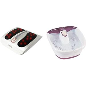 Homedics Massaggiatore Per Piedi Elettrico Con Funzione Calore, Bianco, ‎41 x 13 x 37 cm; 3.11 grammi & Bubble Mate Foot Spa Idromassaggiatore Plantare, Pediluvio Massaggiatore Piedi Elettrico, Bianco