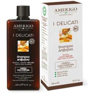 Amerigo Shampoo Antiforfora - 250 ml con Estratti Vegetali, Propoli e Miele per Forfora Secca e Grassa