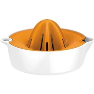 Fiskars Spremiagrumi con contenitore, Diametro: 11,9 cm, Plastica | Functional Form, Bianco/Arancione, 1016125