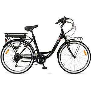 i-Bike, City Easy Urban, Bicicletta Elettrica a Pedalata Assistita, Unisex Adulto, Nero, Taglia Unica