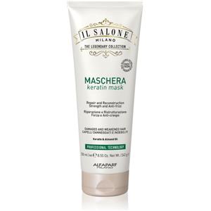 Alfaparf Il Salone Milano Keratin Mask 250ml - Maschera Ristrutturante per Capelli Danneggiati con Cheratina e Olio di Mandorla