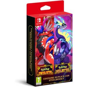 Nintendo Pokémon Scarlatto e Violetto Edizione Duplice con Steelbook - Videogioco Nintendo - Ed. Italiana - Versione su scheda