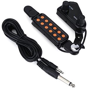 Dilwe Pickup per Chitarra Acustica 12 Fori, Trasduttore Pickup Magnetico con Regolazione del Volume Kit di Accordatura Tono per Chitarra Acustica
