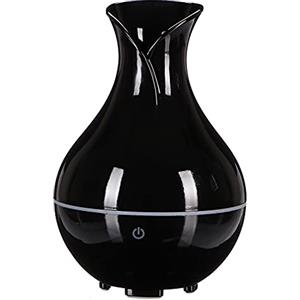 SIXTOL Bloom Aroma difuzer 200 ml | Umidificatore ad ultrasuoni | per umidificare e profumare casa, camera da letto, ufficio | aromaterapia | per oli essenziali (nero lucido)