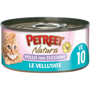 Petreet Vellutata Pollo e Zucchine per Gatti - Crema Gustosa da 70g, Ideale per Gatti con Difficoltà di Masticazione