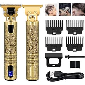 CIBITA Tagliacapelli Uomo Professionale, Rasoio Elettrico Barba e Capelli, Macchinetta Barba Uomo con LCD Schermo Digitale, Rasoio Elettrico Corpo Senza Fili, 0mm Trimmer Barba Kit per Adulti e Bambini