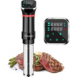 TEEUCNY Sous Vide, TEEUCNY 1100W Macchina per Cottura a Bassa Temperatura, Bagnomaria Sottovuoto, Slow Roner a Immersione Cooker, LCD Touch per Controllo Temperatura e Timer
