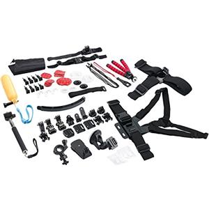 Somikon Elettronica - Autocam attrezzature impostato: Set di accessori 66in1 per Action Cam DV-4017.WiFi, DV-850.WiFi e GoPro® (GoPro attrezzature Kit, GoPro Hero Set, Fotocamera subacquea)