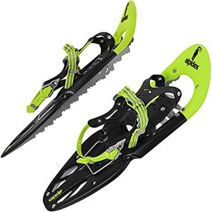 ALPIDEX Racchette Neve Ciaspole Alzatacco 38-45 Borsa Trasporto Bastoni Opzionali, Colore:Lime senza bastoncini