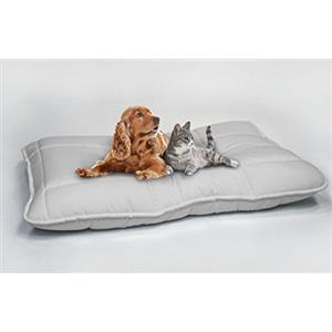 Italian Bed Linen Cuscino per Cani e Gatti - Cuscinone 100x60cm, Made in Italy- Letto per Cane di Taglia Grande, Media e Piccola - Cuccia Materasso Imbottito in Morbida Microfibra Grigio Chiaro