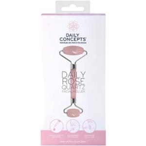 Daily Concepts Rullo Massaggiante per il Viso in Quarzo Rosa - Drenante, Circolazione, Riduzione Gonfiore, Purificante, Vegan, 150g
