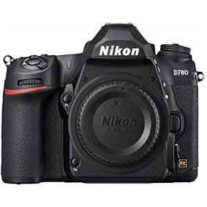 Nikon D780 Body Fotocamera Reflex Digitale, 24.5 Mp, Cmos Fx Pieno Formato, 2 Slot Card SD, Face Detect in Af Live View, Mirino Ottico, Fino a 12 Fps, Nero