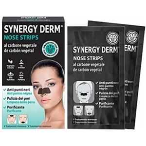 Planet Pharma Synergy Derm Nose Strips - Cerotti al Carbone Vegetale e Vitamina E per Rimozione Punti Neri - 4 Trattamenti Monouso