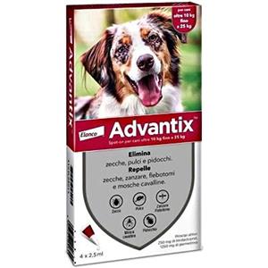 ELANCO Advantix Spot-On Antiparassitario per Cani da 10 a 25 Kg - 4 Pipette da 2,5 ml