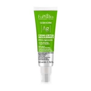 Euphidra Sebanorm AG Crema Lenitiva Anti-Acne 50 ml - Con Argento Metallico, Azione Antibatterica e Riequilibrante