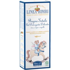 Helan Bimbi Bio Bagno Totale 250ml - Gel Detergente Delicato per Viso, Corpo e Capelli con Mandorle, Calendula e Camomilla