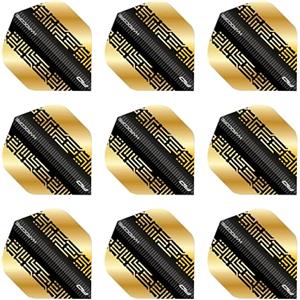 RED DRAGON Hardcore Premium Gold and Black Spot Freccette - 3 Set per confezione (totale 9 freccette)