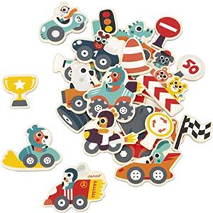 Janod - 24 Magneti Città - Giocattolo in Legno FSC - Gioco Educativo Magnetico - Accessori per Lavagna Magnetica - Dai 24 Mesi, J09642