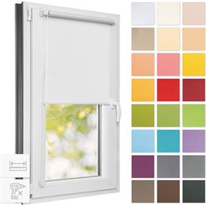 Estika Tende a rullo traslucida per interni - Bianco - 40l x 120A cm - Tende a rullo senza forare per finestre e porte, Tenda a rullo