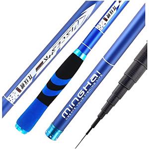 DawnDream Canna da Pesca Fissa telescopica in Fibra di Carbonio Pole da Pesca a Mano Carpa Ultralight Super Duro Travel 3.6/4.5/5.4/6.3/7.2m
