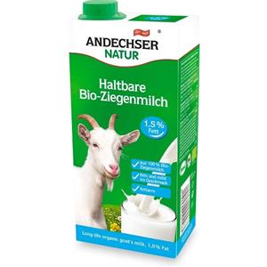 Andechser Latte di Capra Biologico Parzialmente Scremato UHT 1 Litro - Certificato BIO