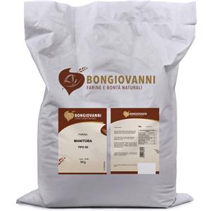 Bongiovanni Bontà Naturali Farina Manitoba di Grano Tenero Tipo 00 ad Alta Forza - Ideale per Panificazione e PasticceriaFarina di Grano Tenero Tipo 00 Manitoba 5Kg