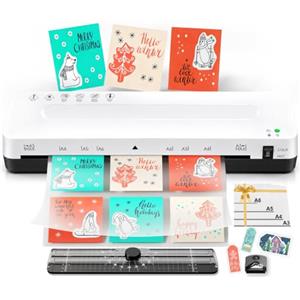 MAXDONE Plastificatrice A3 Laminatrice con Fogli di Laminazione A3 A4 A5 A6 | Plastificatrice 4 in 1 Plastificatrici Laminatore Freddo Caldo per Ufficio Casa Scuola e Foto