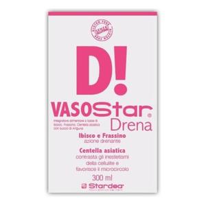 Vasostar Drena - Integratore Alimentare Drenante 300 ml con Ibisco, Frassino e Centella asiatica