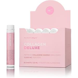 Swedish Collagen - Collagen Deluxe Shots 30x25 ml Peptidi di Collagene Marino Idrolizzato | 12.500 mg Collagene | Con Acido Ialuronico, Vitamine e Minerali (30)