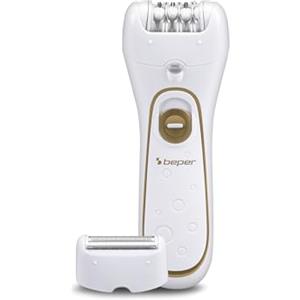 BEPER 3BEPI001 - Epilatore 2in1, Funzionamento a Filo o Ricaricabile, Plug&Play, Due Testine, Due Velocità, Rasoio e Silk-épil, Depilazione Veloce, Luce, Custodia e Spazzola Inclusi, Autonomia 40 Min