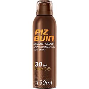 PIZ BUIN, Spray Illuminatore della Pelle, Instant Glow, 30 SPF, Protezione Alta, Assorbimento Rapido, Non Contiene Autoabbronzante, 150ml