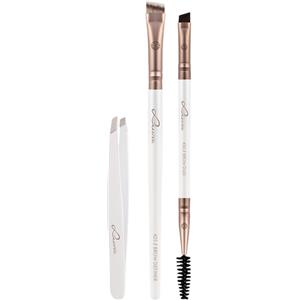 Luvia Cosmetics Prime Brow Kit - Set di pennelli vegani per sopracciglia con pinzette e pennelli smussati