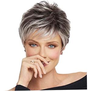 SunaOmni Parrucca Riccia Afro Parrucche Caschetto Corto Per Donna Parrucche Capelli Ricci Grigi Per Donne Nere Capelli Corti Parrucca Sintetica Crespo Argento 100% Fibra Resistente Al Calore 11130g