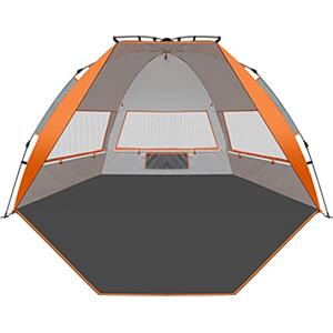 TAGVO Tenda da Spiaggia, Impermeabile Riparo del Parasole, Portatile Tettuccio da Spiaggia per 3-4 Persone, Protezione Solare UPF 50+ Traspirante Tenda da Campeggio Parasole
