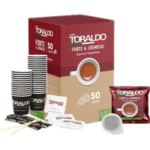 Caffè Toraldo Forte & Cremoso - Kit 50 Cialde ESE44 da 7.2g con Accessori Inclusi
