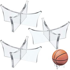 CANIPHA Espositore in acrilico per palloni da calcio, pallacanestro, palloni da rugby, pallavolo, sport, trofeo, autografi, memorabilia (trasparente, 3 pezzi)