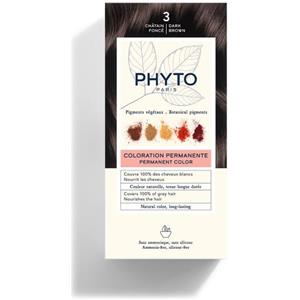 Phyto COLOR KIT 3 CASTANO SCURO LATTE RIVELATORE 50 ML + CREMA COLORANTE 50 ML + MASCHERA PROTETTIVA COLORE 12 ML + GUANTI