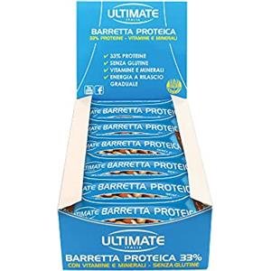 ULTIMATE ITALIA Barretta Proteica - Barretta Con Il 33% Di Proteine - Con Vitamine, Minerali E Aminoacidi - Ideale Nella Dieta Per Il Potere Saziante E Per Appagare La Voglia Di Dolce - Gusto Cocco - Ultimate Italia