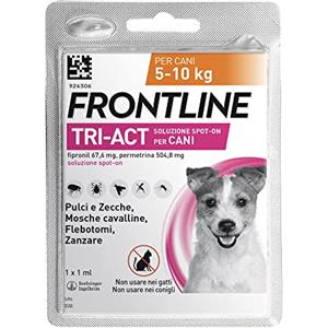 FRONTLINE TriAct, 1 Pipetta, Cane S (5kg-10kg), Antiparassitario per Cani e Cuccioli di Lunga Durata, Protegge il Cane da Pulci, Zecche, Zanzare, Pappataci e Leishmaniosi, Antipulci 1 Pipetta