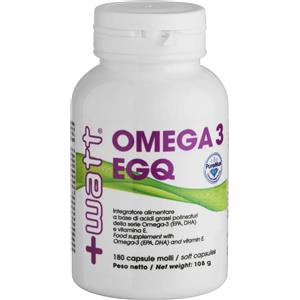 Watt Omega 3 EGQ - Integratore Alimentare ad Alta Concentrazione di Omega 3 con Vitamina E - 180 Capsule Molli