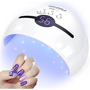 NAILGIRLS Lampade UV Per Unghie, 48W Portatile Lampada per Unghie Asciuga Smalto Fornetto Unghie per Manicure/Pedicure,Sensore Di Avvio Automatico Lampada Unghie LED UV,3 Modalità Timer,Display LCD